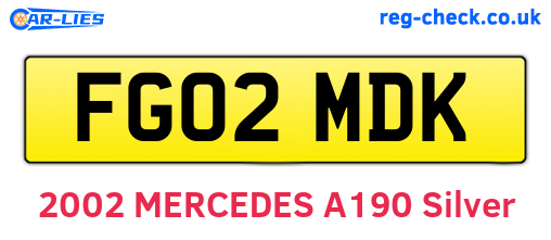 FG02MDK are the vehicle registration plates.