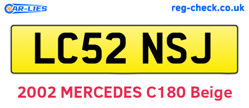 LC52NSJ are the vehicle registration plates.