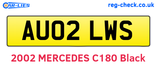 AU02LWS are the vehicle registration plates.
