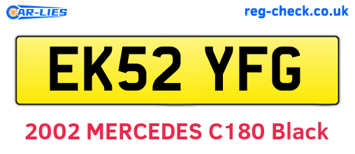 EK52YFG are the vehicle registration plates.