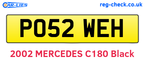 PO52WEH are the vehicle registration plates.