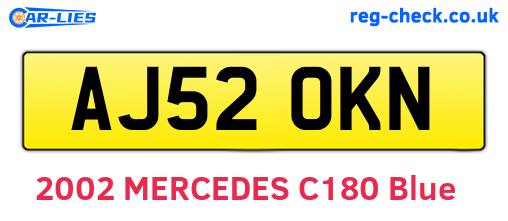 AJ52OKN are the vehicle registration plates.