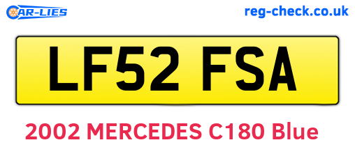 LF52FSA are the vehicle registration plates.