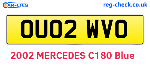 OU02WVO are the vehicle registration plates.