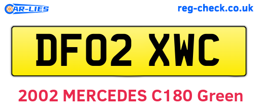DF02XWC are the vehicle registration plates.