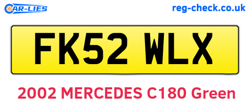 FK52WLX are the vehicle registration plates.