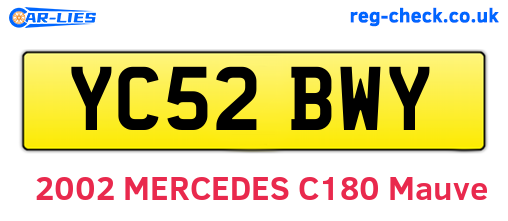 YC52BWY are the vehicle registration plates.
