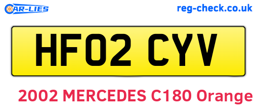 HF02CYV are the vehicle registration plates.