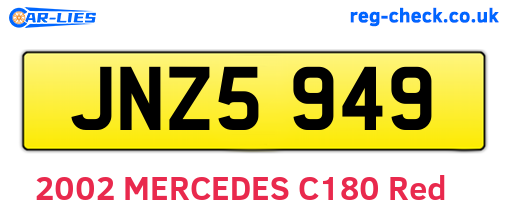 JNZ5949 are the vehicle registration plates.