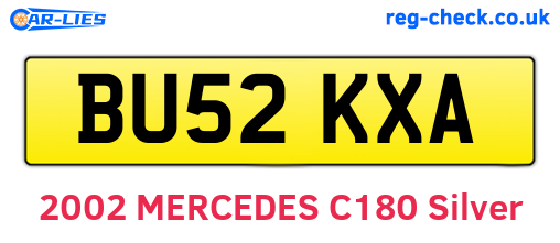 BU52KXA are the vehicle registration plates.