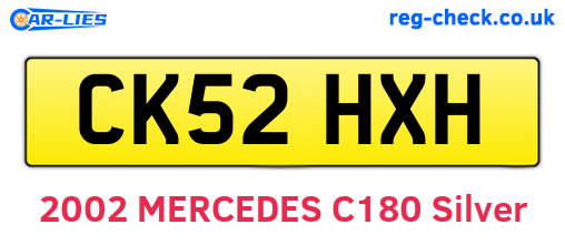 CK52HXH are the vehicle registration plates.