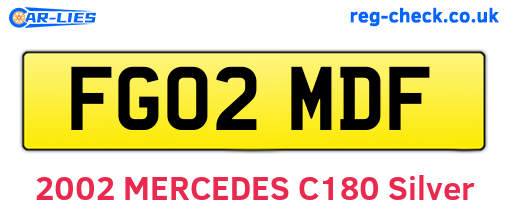 FG02MDF are the vehicle registration plates.