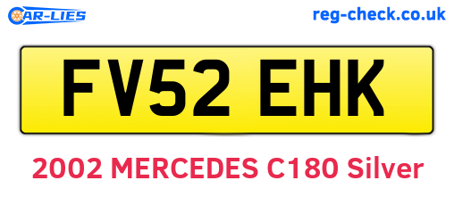 FV52EHK are the vehicle registration plates.