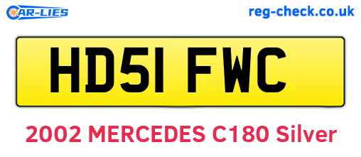 HD51FWC are the vehicle registration plates.