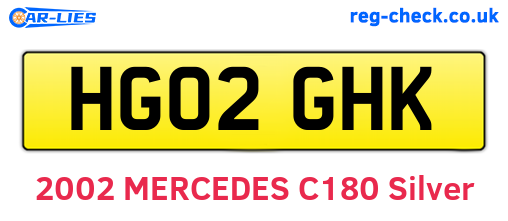 HG02GHK are the vehicle registration plates.