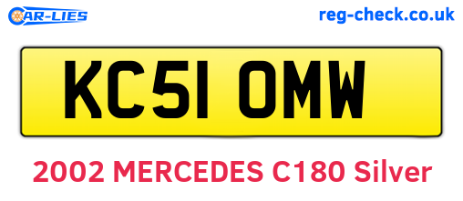 KC51OMW are the vehicle registration plates.