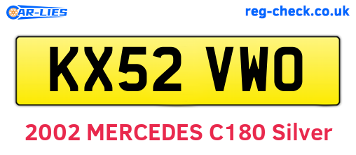 KX52VWO are the vehicle registration plates.