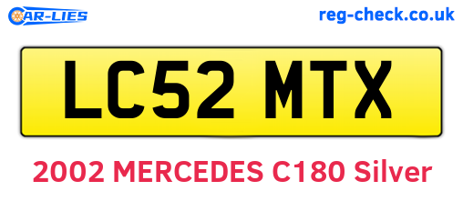 LC52MTX are the vehicle registration plates.