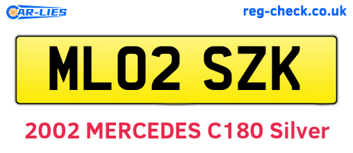 ML02SZK are the vehicle registration plates.