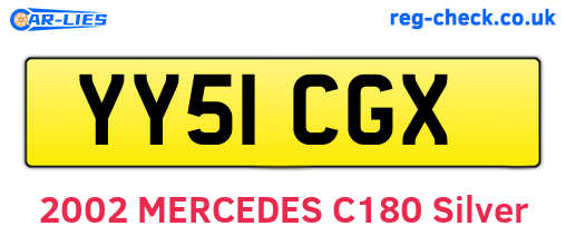 YY51CGX are the vehicle registration plates.