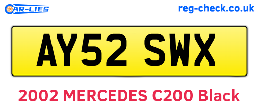 AY52SWX are the vehicle registration plates.