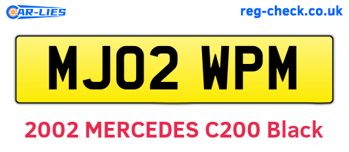 MJ02WPM are the vehicle registration plates.