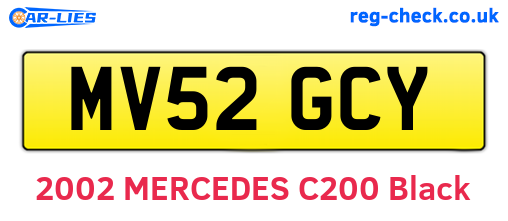 MV52GCY are the vehicle registration plates.