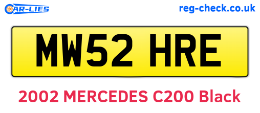 MW52HRE are the vehicle registration plates.