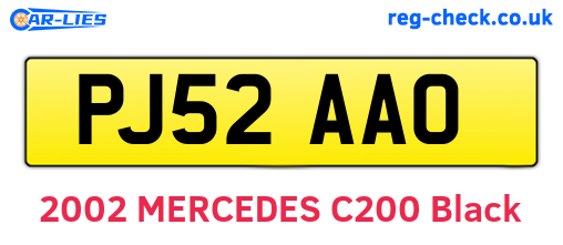 PJ52AAO are the vehicle registration plates.