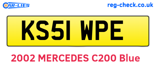 KS51WPE are the vehicle registration plates.