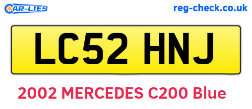 LC52HNJ are the vehicle registration plates.