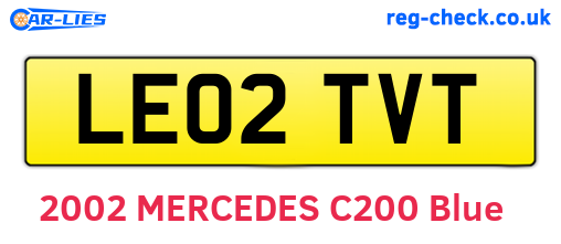 LE02TVT are the vehicle registration plates.