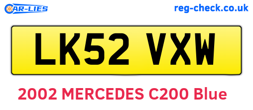 LK52VXW are the vehicle registration plates.