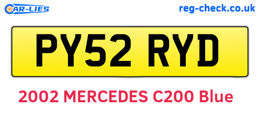 PY52RYD are the vehicle registration plates.