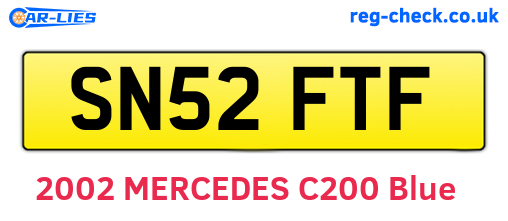 SN52FTF are the vehicle registration plates.