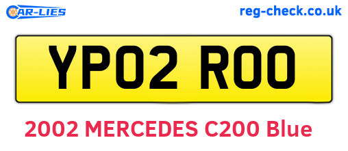 YP02ROO are the vehicle registration plates.