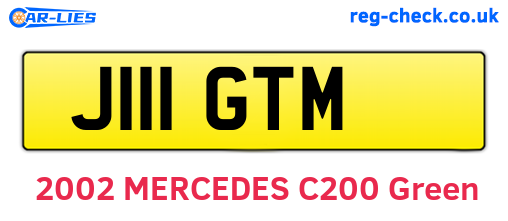 J111GTM are the vehicle registration plates.