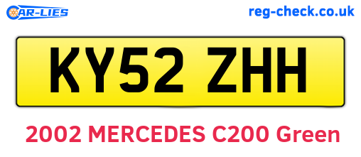 KY52ZHH are the vehicle registration plates.