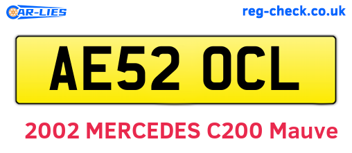 AE52OCL are the vehicle registration plates.