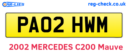 PA02HWM are the vehicle registration plates.