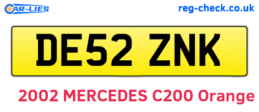DE52ZNK are the vehicle registration plates.