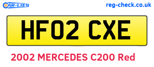 HF02CXE are the vehicle registration plates.