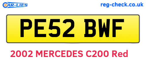PE52BWF are the vehicle registration plates.