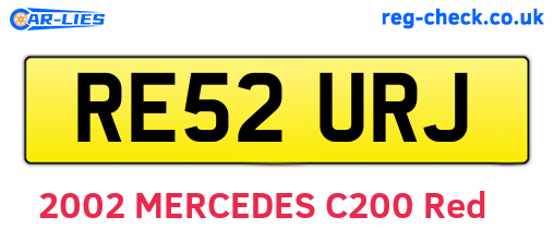 RE52URJ are the vehicle registration plates.