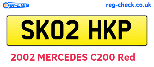 SK02HKP are the vehicle registration plates.