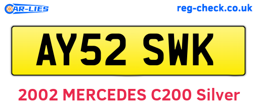 AY52SWK are the vehicle registration plates.