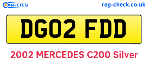 DG02FDD are the vehicle registration plates.