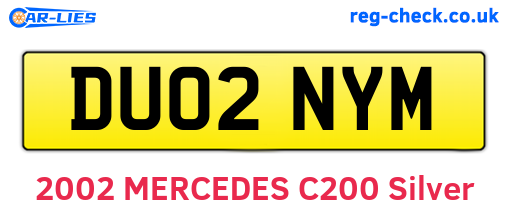DU02NYM are the vehicle registration plates.