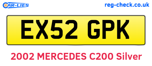 EX52GPK are the vehicle registration plates.