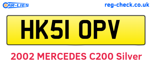 HK51OPV are the vehicle registration plates.